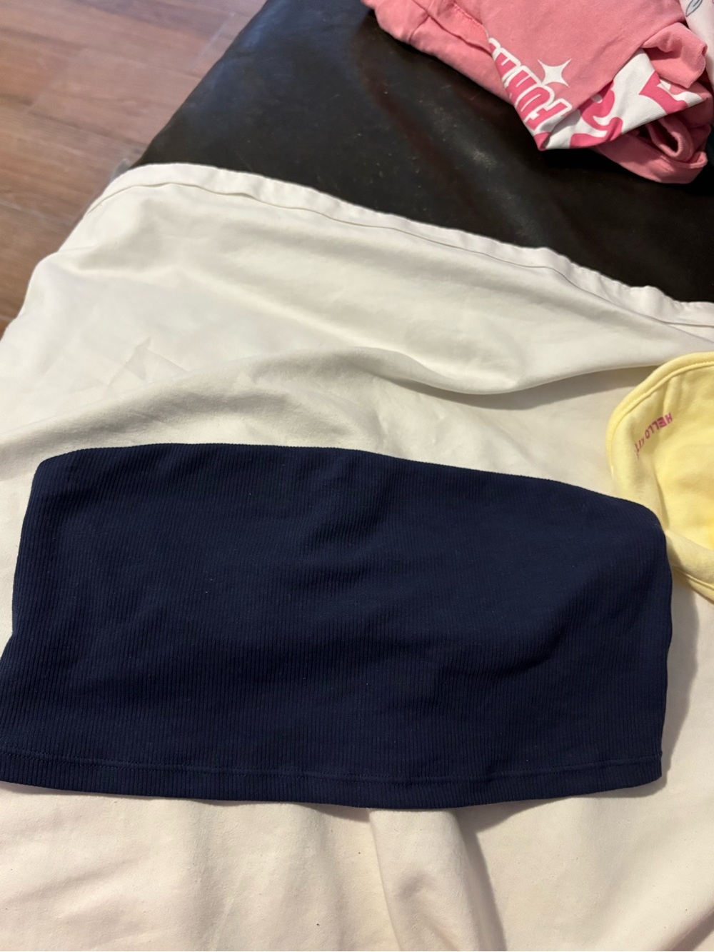 Navy Strapless Bandeau Top - Unbranded